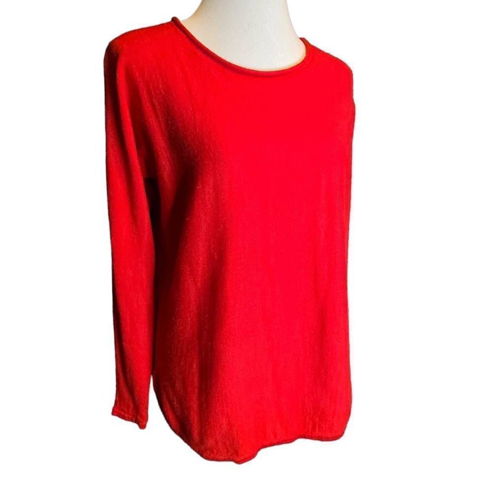 Max Studio Merino Wool Pull Over Sweater Red Women's Medium